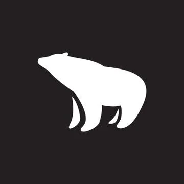 Black and white simple bear logo design Vector illustration Stock Illustration