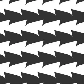 Black and white simple seamless zigzag pattern. Lines of waves with sharp ang Stock Illustration