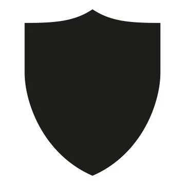 Black and white simple shield silhouette Stock Illustration