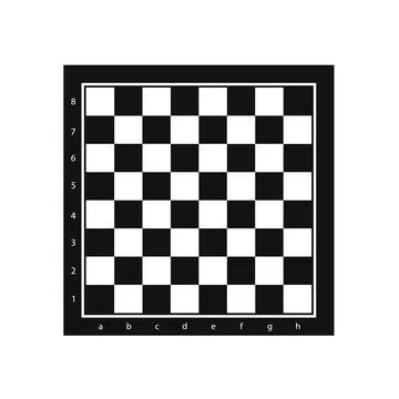 Black and white simple  vector chess board field Stock Illustration