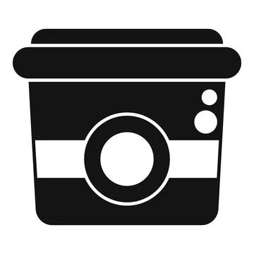 Black and white simple vector icon of a washing machine Illustrazione stock