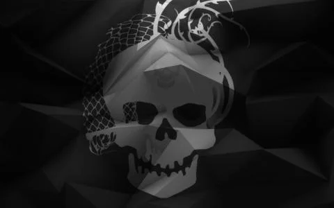 Black and white skull Illustrazione stock