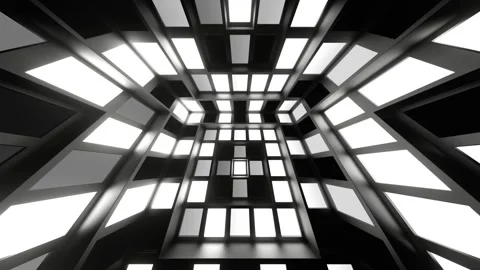 Black and White Slow Strobe Lights System Background VJ Loop in 4K Stock Footage 305317837
