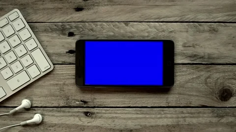 Black and white smartphone bluescreen Видео 63455967
