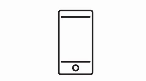 Black and White Smartphone Vector Icon – Minimal Mobile Device Illustration Illustrazione stock