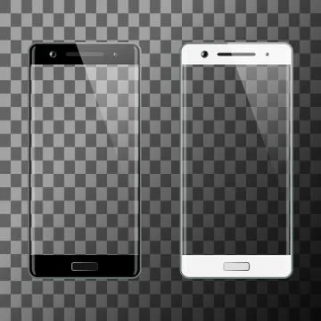 Black and white smartphones isolated Stock Illustration