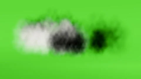 Black and White Smoke Cloud on Green Screen Stock Footage 330920038