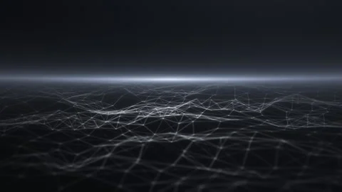 Black and white smooth plexus terrain glowing waves background. Grid, mesh .. Stock Footage 304792641