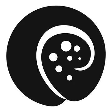Black and white snail shell icon showing spiral shape 스톡 일러스트