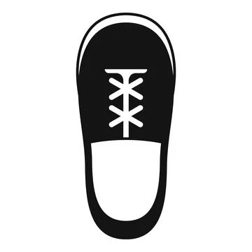 Black and white sneaker vector icon top view Stock Illustration