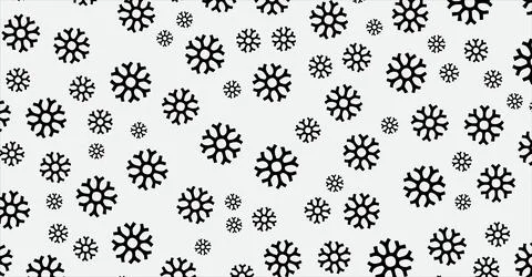 Black and white snowflake pattern vector design with seamless winter motif and Stock Illustration