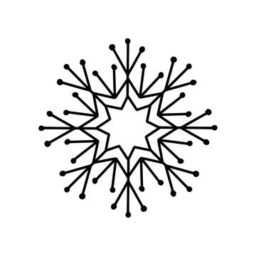 Black and white snowflake vector illustration for winter season and christmas Stock Illustration