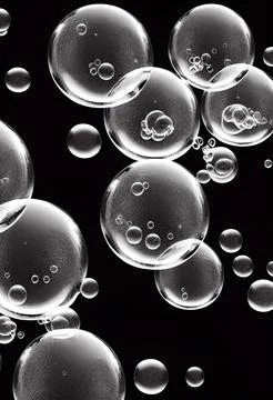 Black and white Soap bubbles abstract background. Stock Illustration