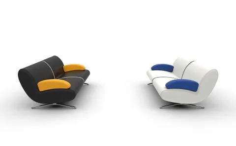 Black And White Sofa Stock Illustration