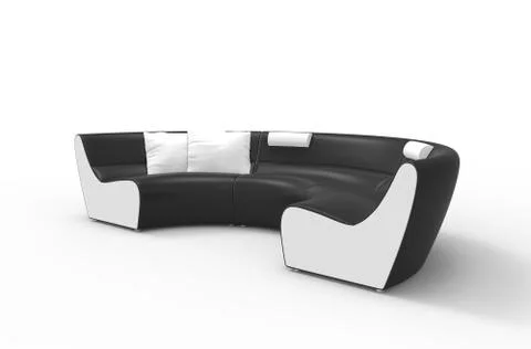 Black And White Sofa Stock Illustration