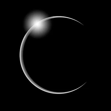 Black and white solar eclipse Stock Illustration