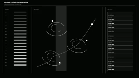 Black and White Space Navigation HUD Stock Footage 342142950
