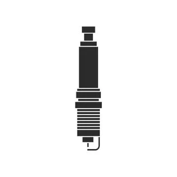 Black and white spark-plug icon Stock Illustration