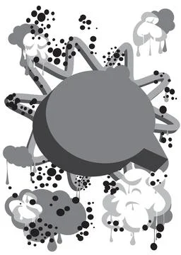 Black and white Speech Bubble Graffiti Background. Urban painting style. Ab.. Иллюстрация