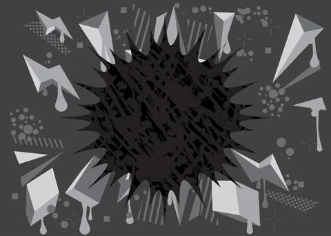 Black and white Speech Bubble Graffiti Background. Urban painting style. Ab.. Stock Illustration