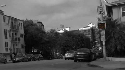 Black and White Speed Limit Sign - With Yellow Color Selection Effect Stock Footage 131603449