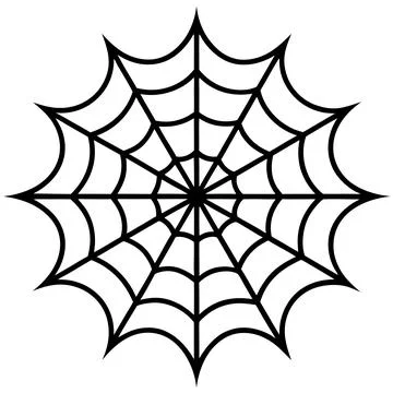 Black and White Spider Web Silhouette Vector Art Illustration Stock Illustration