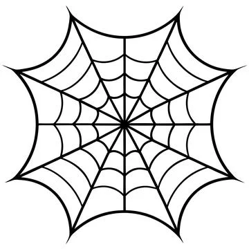 Black and White Spider Web Silhouette Vector Art Illustration Illustrazione stock