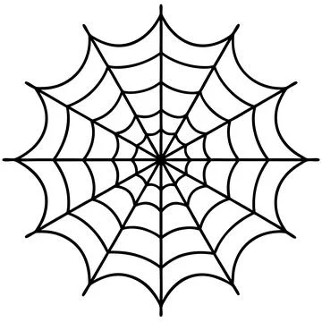Black and White Spider Web Silhouette Vector Art Illustration Illustrazione stock
