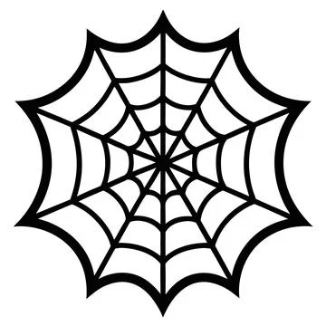 Black and White Spider Web Silhouette Vector Art Illustration Illustrazione stock