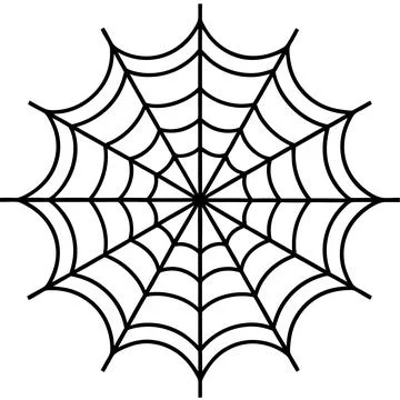 Black and White Spider Web Silhouette Vector Art Illustration Stock Illustration