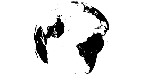 Black and White Spinning Globe with Alpha Channel Vidéo 75366142