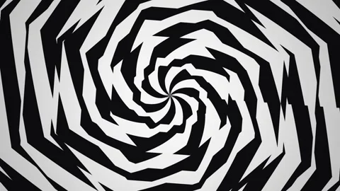 Black and white spiral pattern creates a dynamic visual Stock Footage 339358596