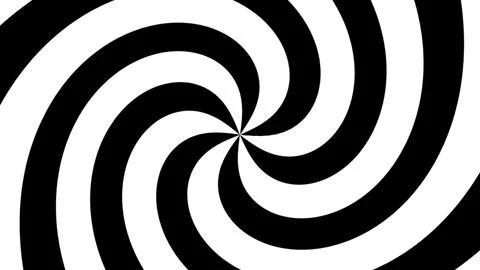 Black and White Spiral Pattern Optical Illusion Art 스톡 일러스트