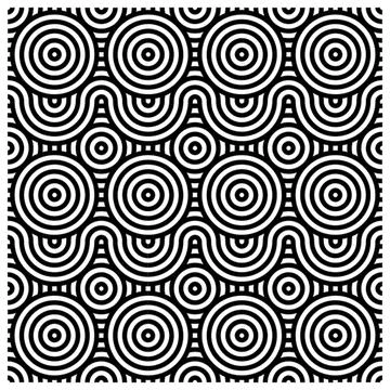 Black and white spiral pattern with concentric circles 库存插图