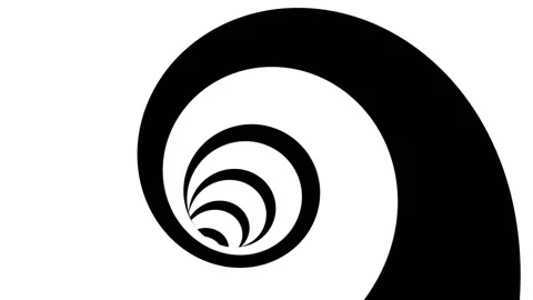 Black and white spiralling op art loop Video stock 167234049