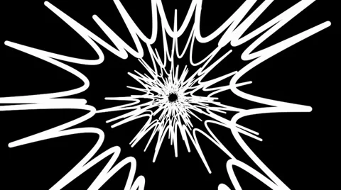 Black and White Spiralling Shape Abstract Motion Background Video stock 32056911
