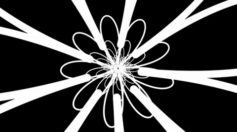 Black and White Spiralling Shape Abstract Motion Background Stock Footage 32057333