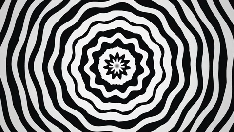 Black and white spirals create a wave pattern that draws Stock Footage 339491202
