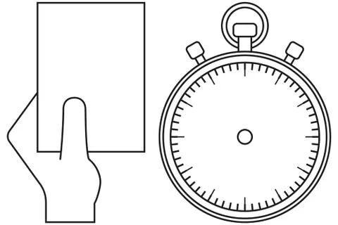 Black and white sport timer referee card icon set. Illustrazione stock