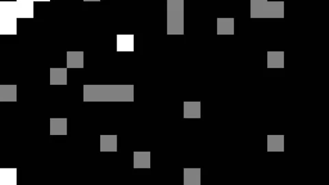 Black and white square 8 bit pixel background, pixel cube, 스톡 동영상 139393460
