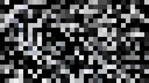 Black and white square 8 bit pixel background, pixel Stock Footage 163978564