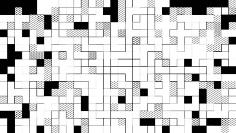 Black and white square 8 bit pixel background, pixel Stock Footage 163978586