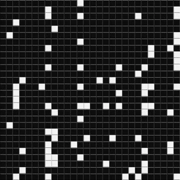 Black and white Square background mosaic, ceramics. Abstract pixels. Ceramic Stock Illustration