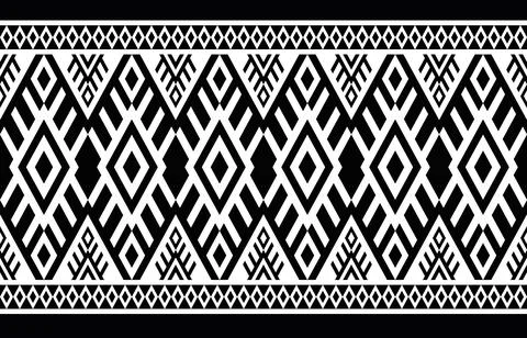 Black and white square drawing to be used to print on fabric or other Stock Illustration