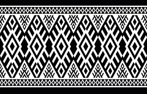 Black and white square drawing to be used to print on fabric or other Stock Illustration