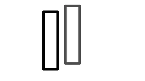 A black and white square featuring three horizontal lines across its center. Stock Footage 334931057