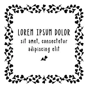 Black and white square frame pattern with space for text. Suitable for greeting Stock Illustration