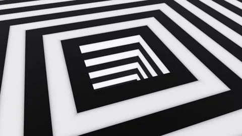 Black and white square hypnotic optical illusion loop animation Stock-Footage 304831464