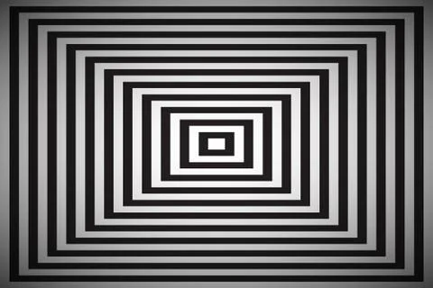 Black and white square illusion, simple abstract pyramid background Stock Illustration