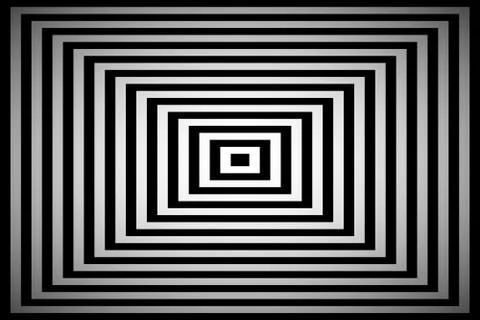 Black and white square illusion, simple abstract pyramid background Stock Illustration